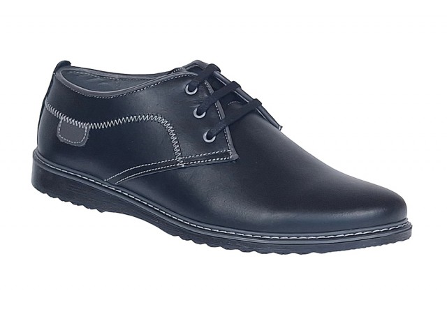 Pantofi barbati sport casual din piele naturala Ten Negru TENSN